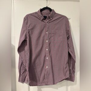 J. Crew Men's Red, Blue and White Plaid Shirt